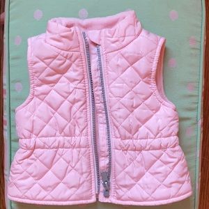 Baby girl quilted pink winter vest